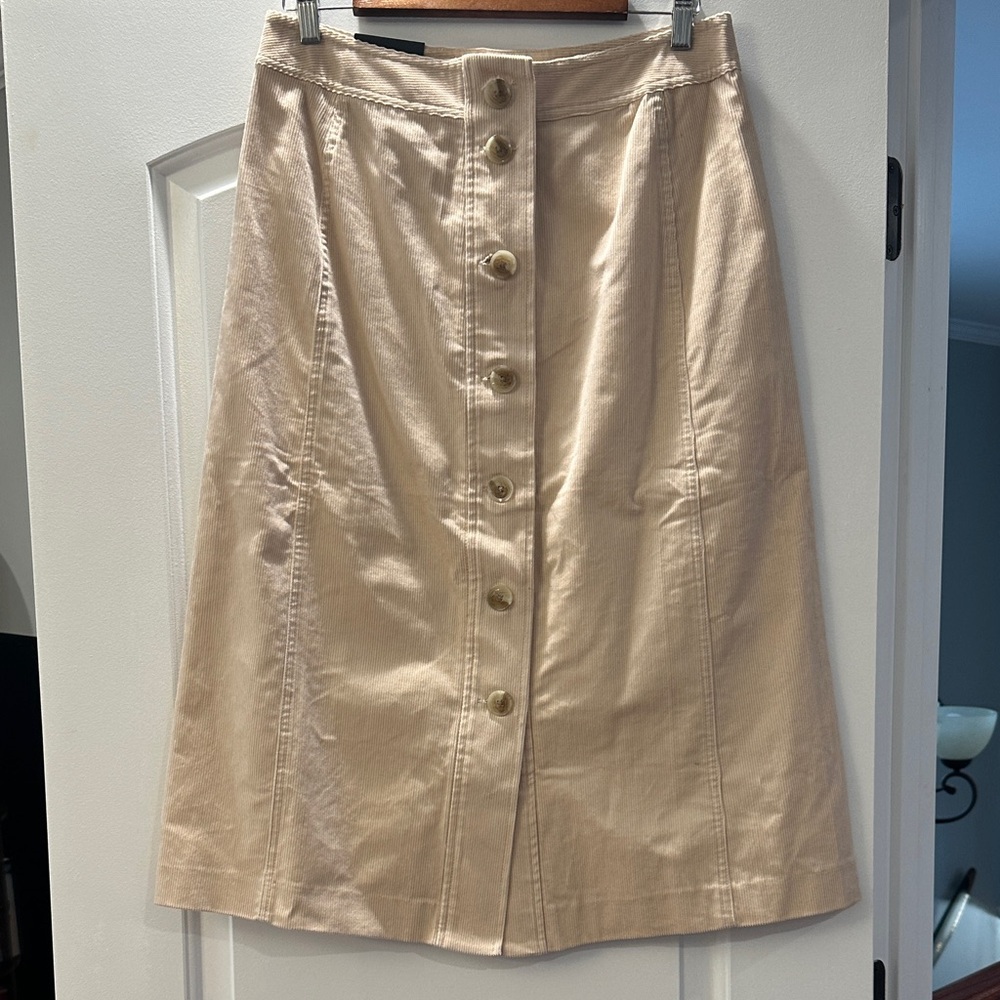 Banana Republic Beige A-Line Skirt with Button Front